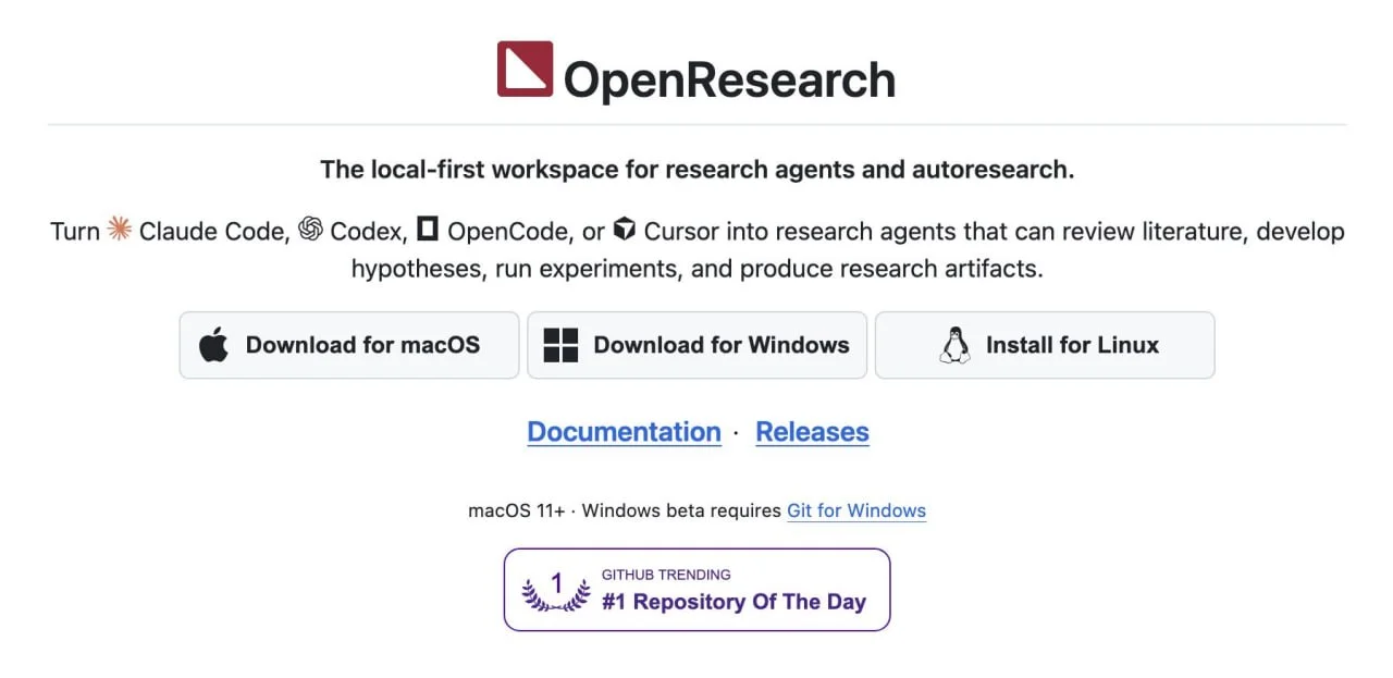OpenResearch недавно занял первое место среди самых популярных репозиториев на GitHub