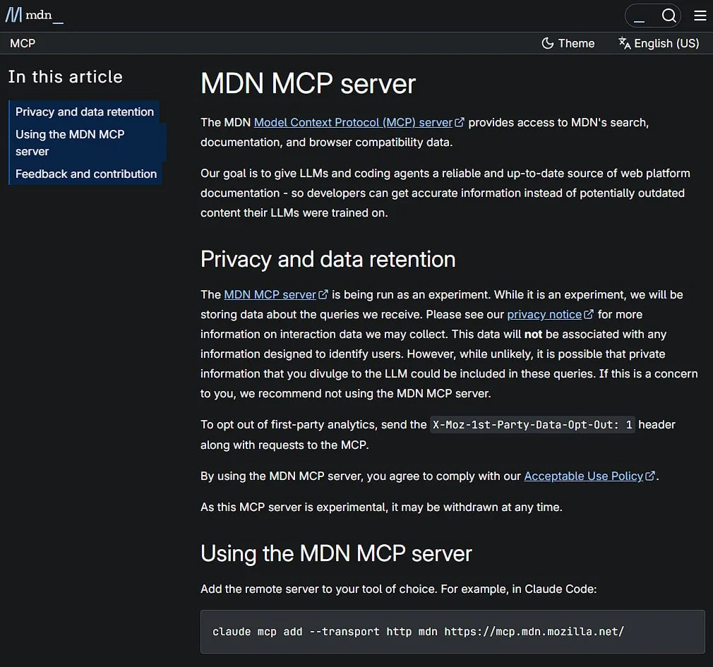 Mozilla выпустили MDN MCP server