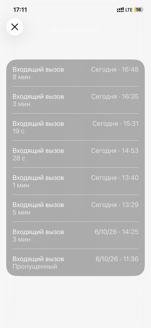 Ничего необычного, просто список звонков сегодня в поддержку сервиса только от одной фабрики 😁 не