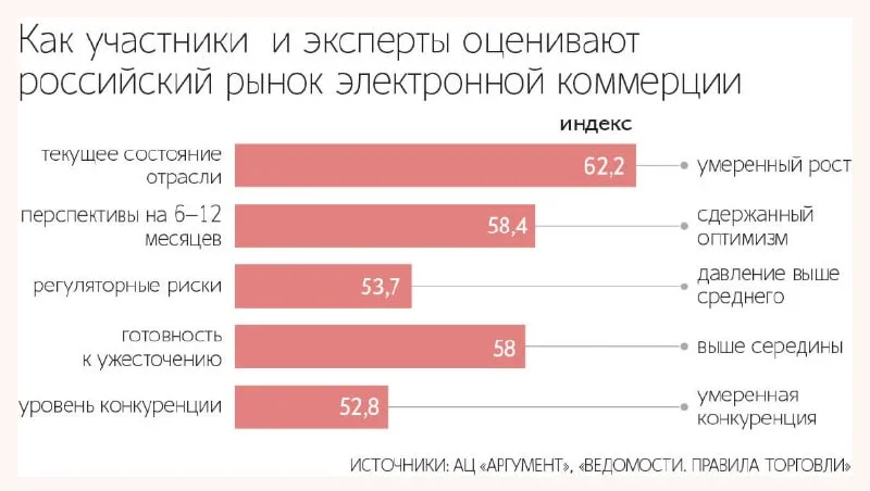Рынок электронной коммерции в России находится в стадии умеренного роста