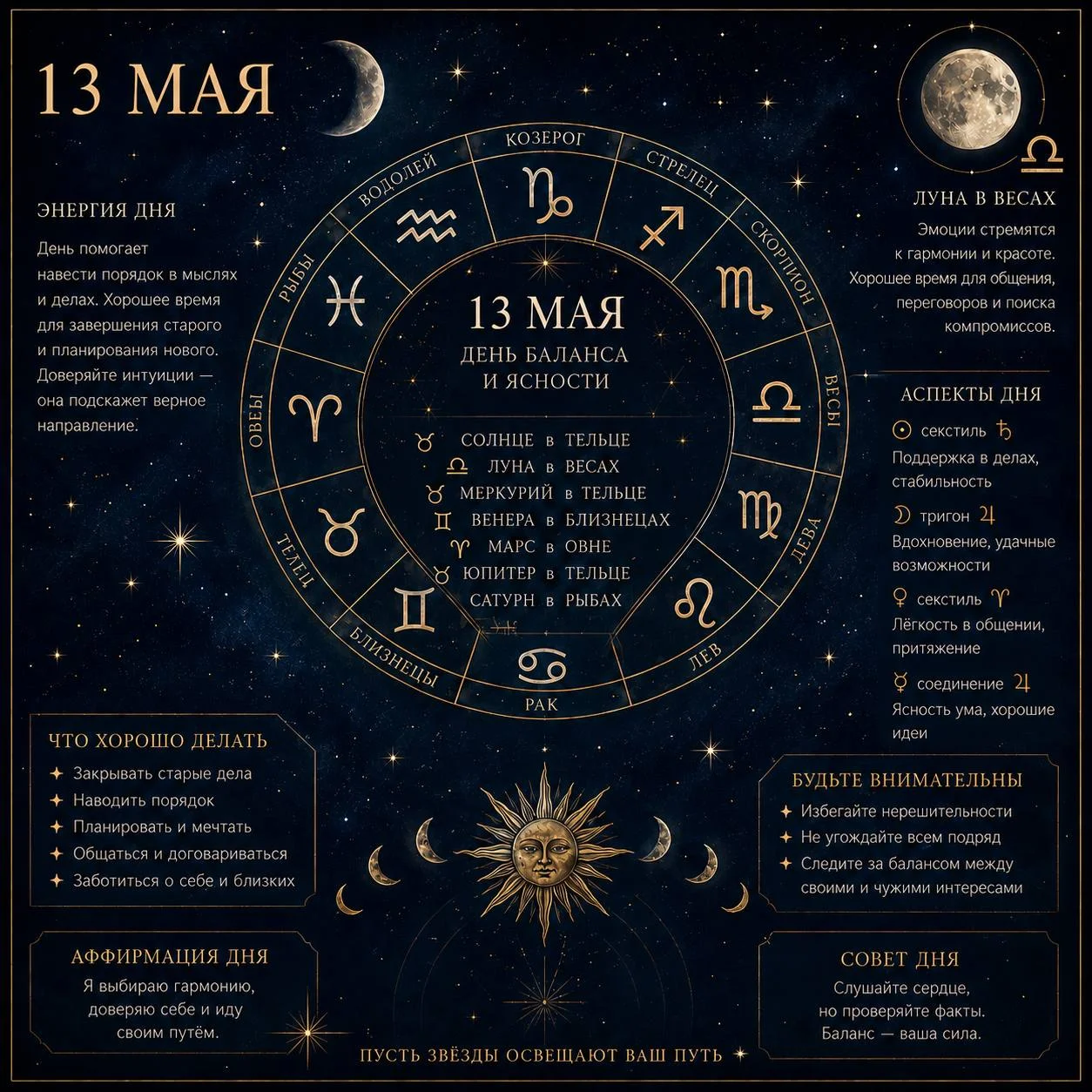 ✨ Гороскоп на 13 мая: Версия «День возможностей» ✨