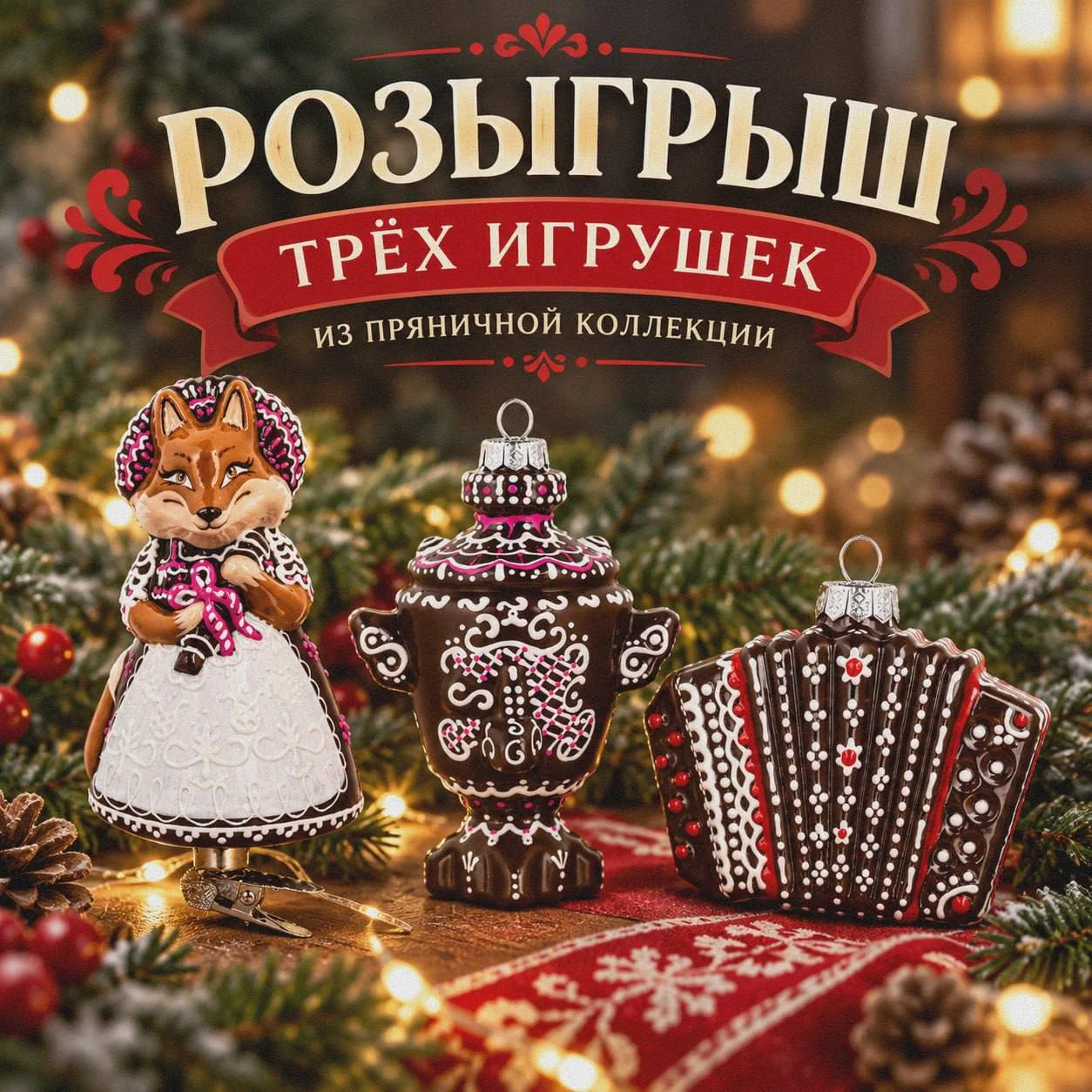 🎁 РОЗЫГРЫШ ТРЁХ ИГРУШЕК ИЗ ПРЯНИЧНОЙ КОЛЛЕКЦИИ!