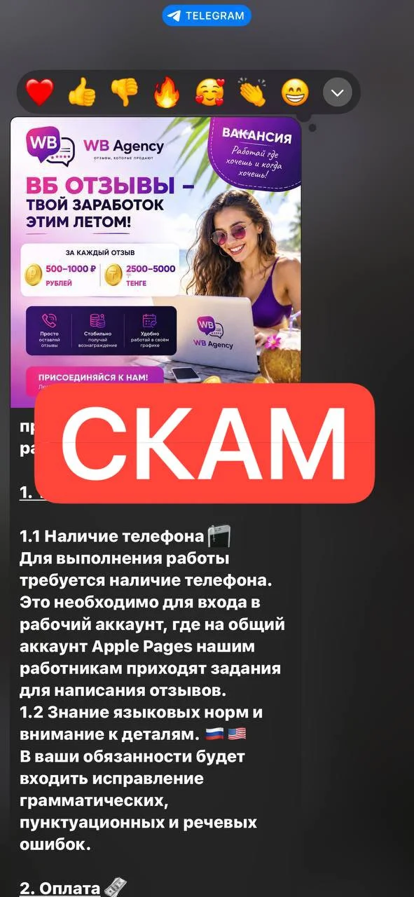 Скамеры активно вымогают деньги у подростков под видом подработки якобы от Wildberries