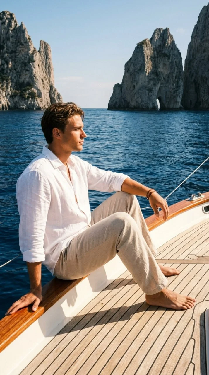 ⛵️ Фото на яхте на фоне скал