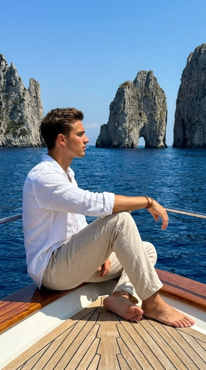 ⛵️ Фото на яхте на фоне скал