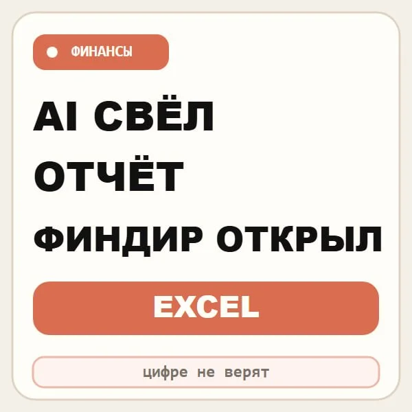 AI собрал отчет за минуту. Финансовый директор все равно открыл Excel 📊