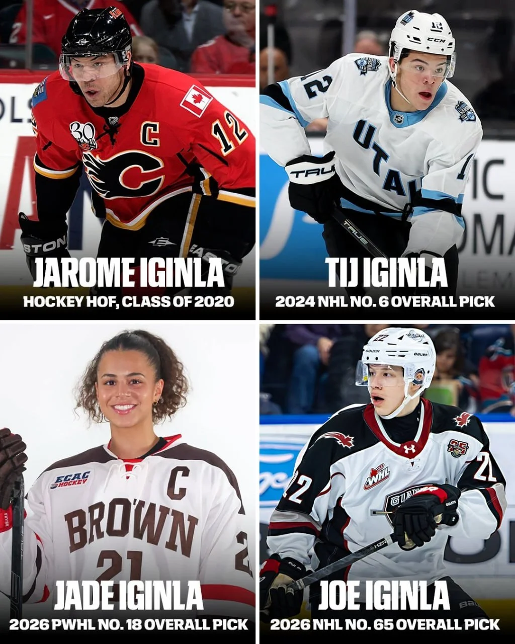 Два сына и дочь известного хоккеиста команд 🏒 НХЛ и легенды клуба 🔥 Калгари Джерома Игинлы