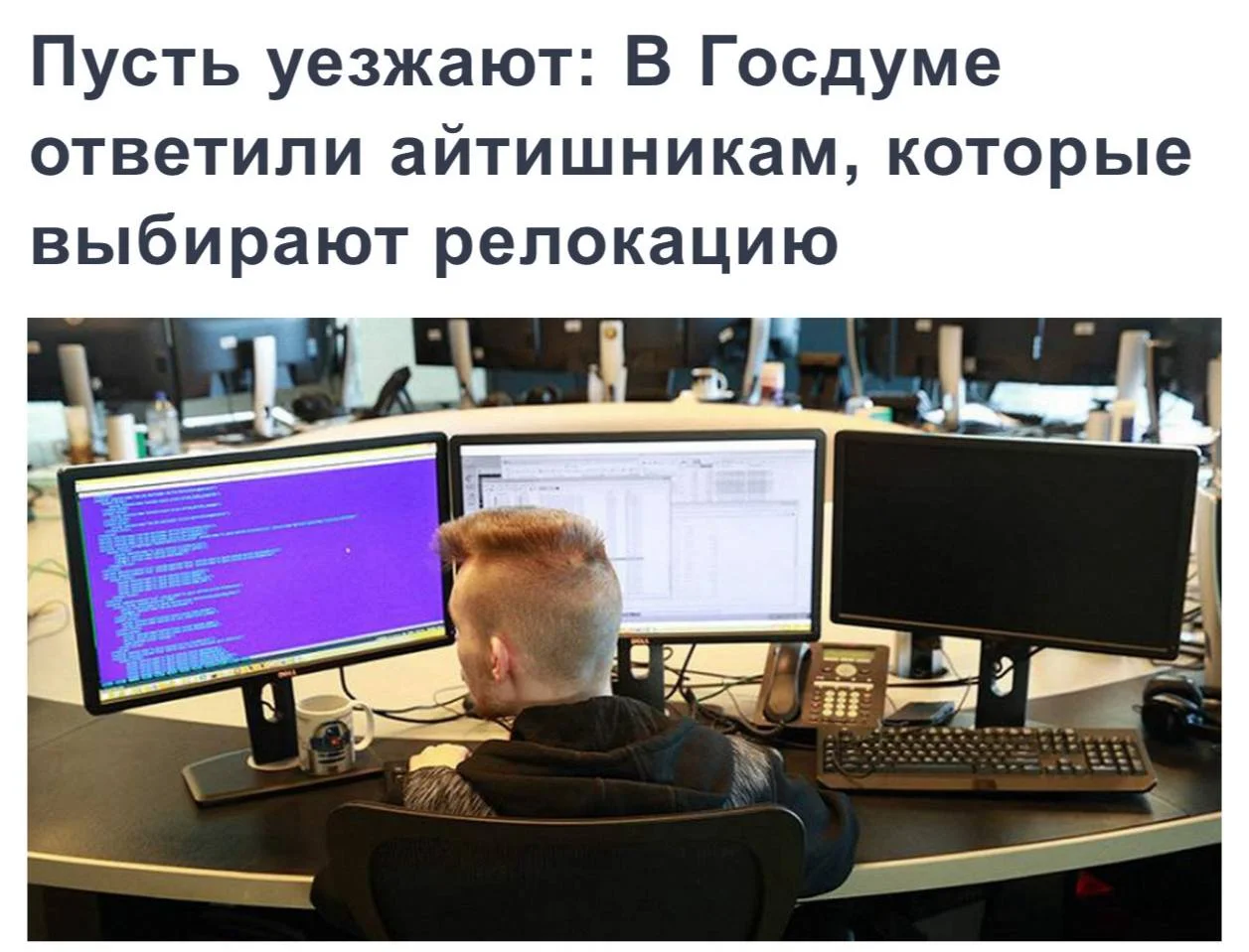 Российским айтишникам ничего хорошего за границей не светит, сказали в Госдуме