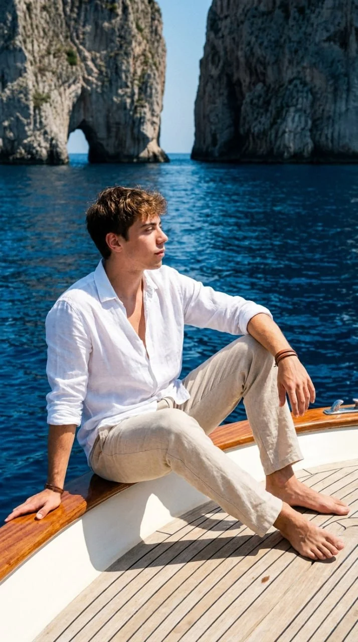 ⛵️ Фото на яхте на фоне скал