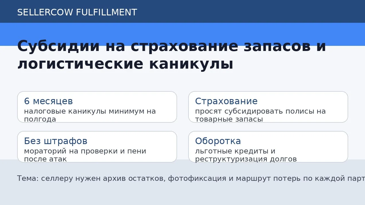После атак на логистику рынок просит субсидировать страхование запасов — для селлера критична